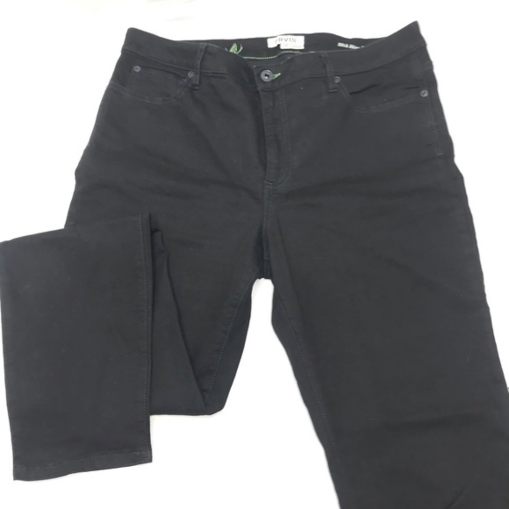 Orvis Skinny Jeans Mid Rise Black Stretch Denim Women's 14